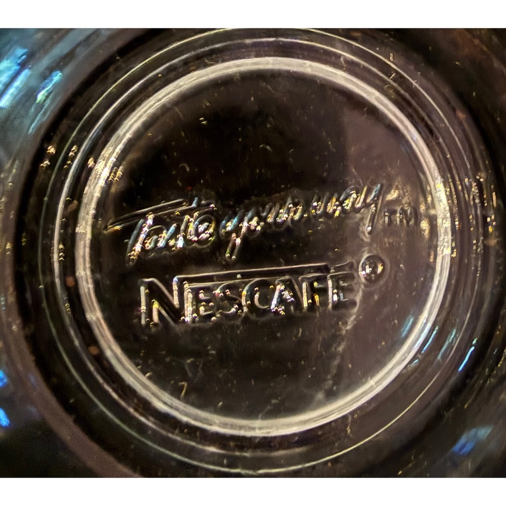8 Vintage Nescafe World Map Glass Mugs Frosted Etched Globe Coffee Cups Set - Picture 5 of 5